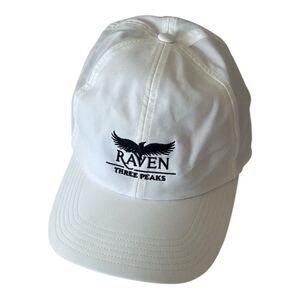 ADIDAS Golf Raven Three Peaks Embroidered White Hat Adjustable Womens Dad Hat